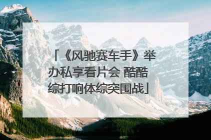 《风驰赛车手》举办私享看片会 酷酷综打响体综突围战
