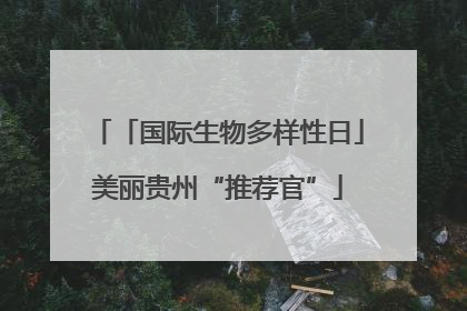 「国际生物多样性日」美丽贵州“推荐官”