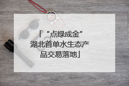 “点绿成金” 湖北首单水生态产品交易落地