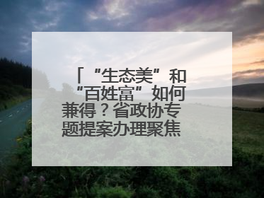 “生态美”和“百姓富”如何兼得？省政协专题提案办理聚焦共富绿色引擎
