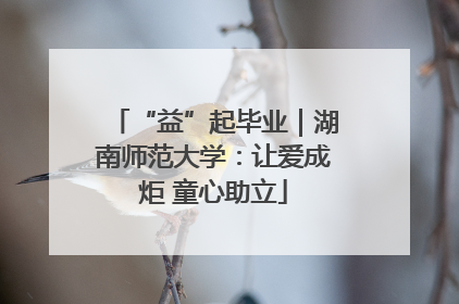 “益”起毕业｜湖南师范大学：让爱成炬 童心助立