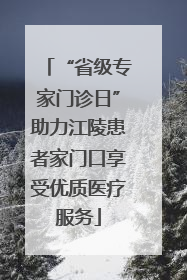 “省级专家门诊日”助力江陵患者家门口享受优质医疗服务