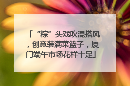 “粽”头戏吹混搭风，创意装满菜篮子，厦门端午市场花样十足