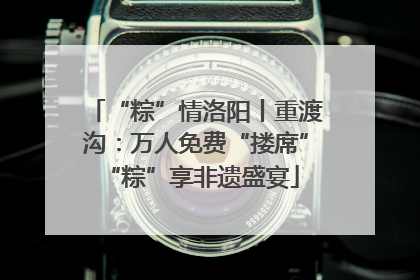 “粽”情洛阳丨重渡沟：万人免费“搂席” “粽”享非遗盛宴