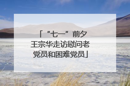 “七一”前夕 王宗华走访慰问老党员和困难党员