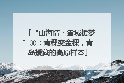 “山海情・雪域援梦”⑧：青稞变金稞，青岛援藏的高原样本