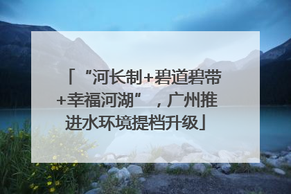 “河长制+碧道碧带+幸福河湖”，广州推进水环境提档升级