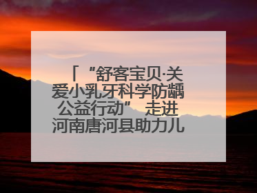 “舒客宝贝·关爱小乳牙科学防龋公益行动” 走进河南唐河县助力儿童口腔健康