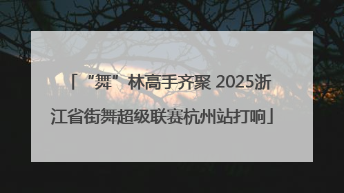 “舞”林高手齐聚 2025浙江省街舞超级联赛杭州站打响