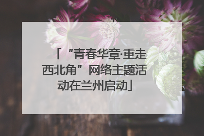 “青春华章·重走西北角”网络主题活动在兰州启动