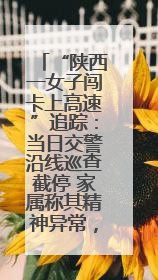 “陕西一女子闯卡上高速”追踪：当日交警沿线巡查截停 家属称其精神异常，已送医