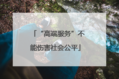 “高端服务”不能伤害社会公平