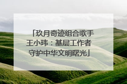 玖月奇迹组合歌手王小玮：基层工作者守护中华文明曙光