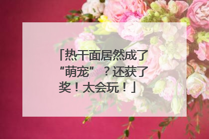 热干面居然成了“萌宠”？还获了奖！太会玩！