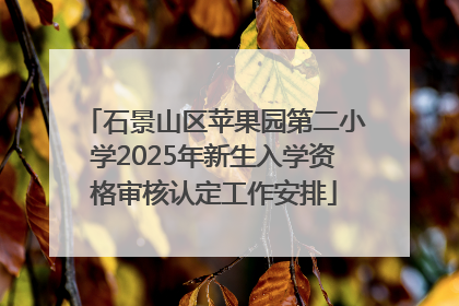 石景山区苹果园第二小学2025年新生入学资格审核认定工作安排