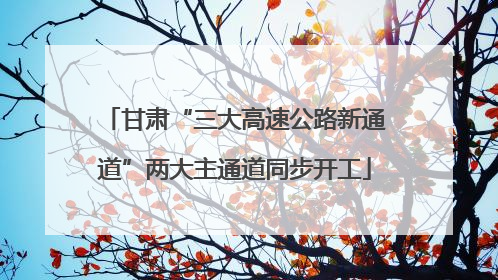 甘肃“三大高速公路新通道”两大主通道同步开工