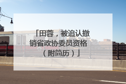 田蓉，被追认撤销省政协委员资格（附简历）