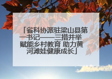 省科协派驻梁山县第一书记——三措并举 赋能乡村教育 助力黄河滩娃健康成长