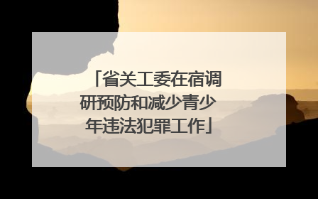 省关工委在宿调研预防和减少青少年违法犯罪工作