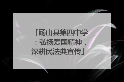 砀山县第四中学：弘扬爱国精神，深耕民法典宣传