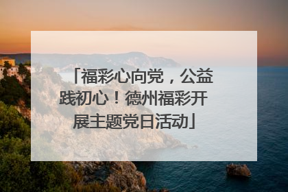 福彩心向党，公益践初心！德州福彩开展主题党日活动