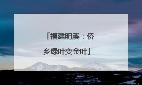 福建明溪：侨乡绿叶变金叶