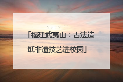 福建武夷山：古法造纸非遗技艺进校园