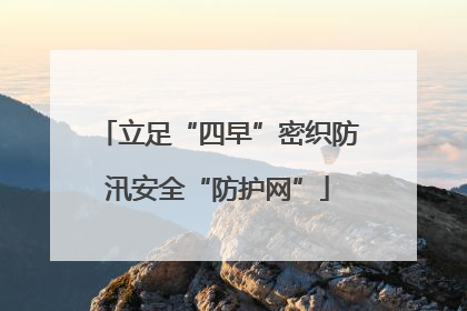 立足“四早”密织防汛安全“防护网”