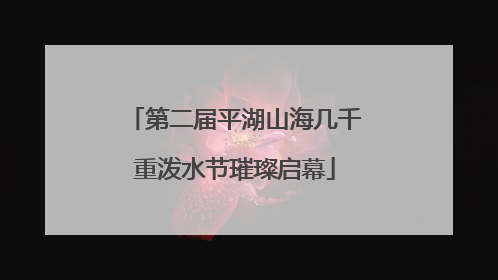 第二届平湖山海几千重泼水节璀璨启幕