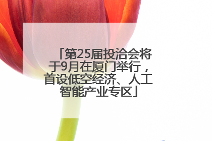 第25届投洽会将于9月在厦门举行，首设低空经济、人工智能产业专区