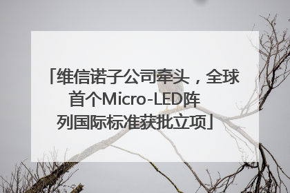 维信诺子公司牵头，全球首个Micro-LED阵列国际标准获批立项