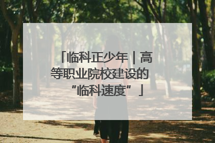 临科正少年｜高等职业院校建设的“临科速度”