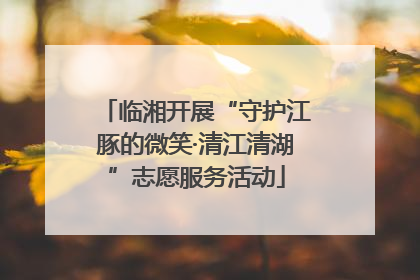 临湘开展“守护江豚的微笑·清江清湖”志愿服务活动