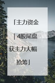 主力资金｜4股尾盘获主力大幅抢筹