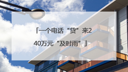 一个电话“贷”来240万元“及时雨”
