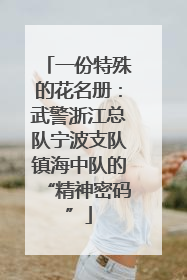 一份特殊的花名册：武警浙江总队宁波支队镇海中队的“精神密码”