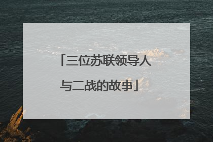 三位苏联领导人与二战的故事
