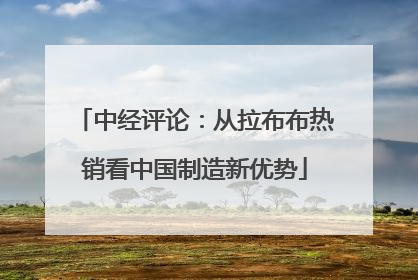 中经评论：从拉布布热销看中国制造新优势