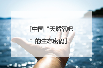 中国“天然氧吧”的生态密码
