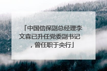 中国信保副总经理李文森已升任党委副书记，曾任职于央行