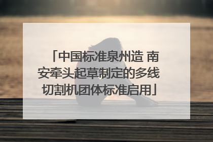 中国标准泉州造 南安牵头起草制定的多线切割机团体标准启用