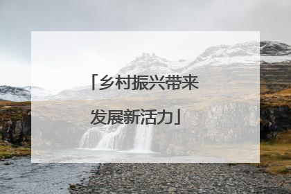 乡村振兴带来发展新活力
