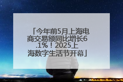 今年前5月上海电商交易额同比增长6.1%！2025上海数字生活节开幕