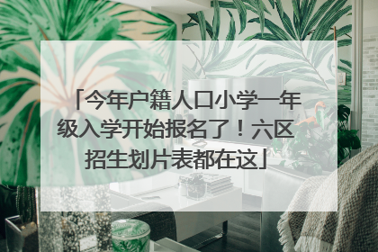 今年户籍人口小学一年级入学开始报名了！六区招生划片表都在这