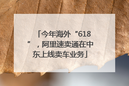 今年海外“618”，阿里速卖通在中东上线卖车业务