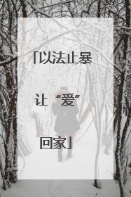 以法止暴 让“爱”回家
