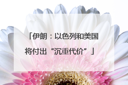 伊朗：以色列和美国将付出“沉重代价”