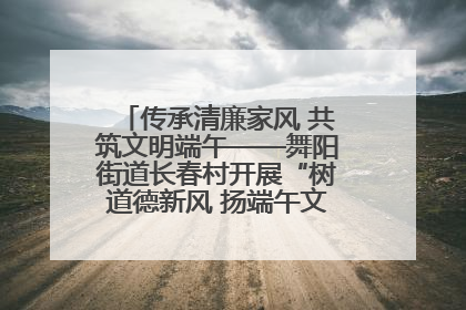 传承清廉家风 共筑文明端午——舞阳街道长春村开展“树道德新风 扬端午文化”主题活动