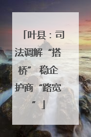 叶县：司法调解“搭桥” 稳企护商“路宽”