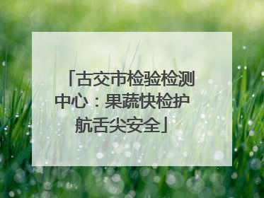 古交市检验检测中心：果蔬快检护航舌尖安全